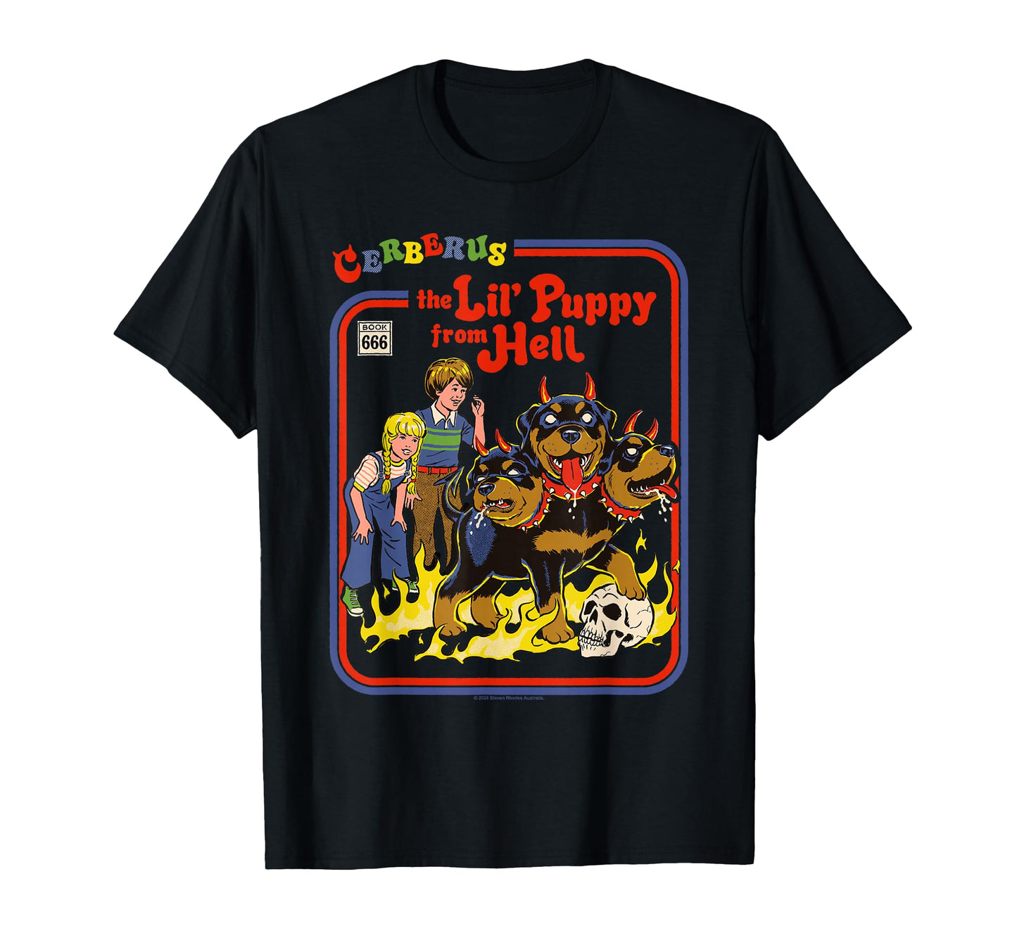 Cerberus Puppy Sarcastic Retro Vintage Funny Adult Humor T-Shirt