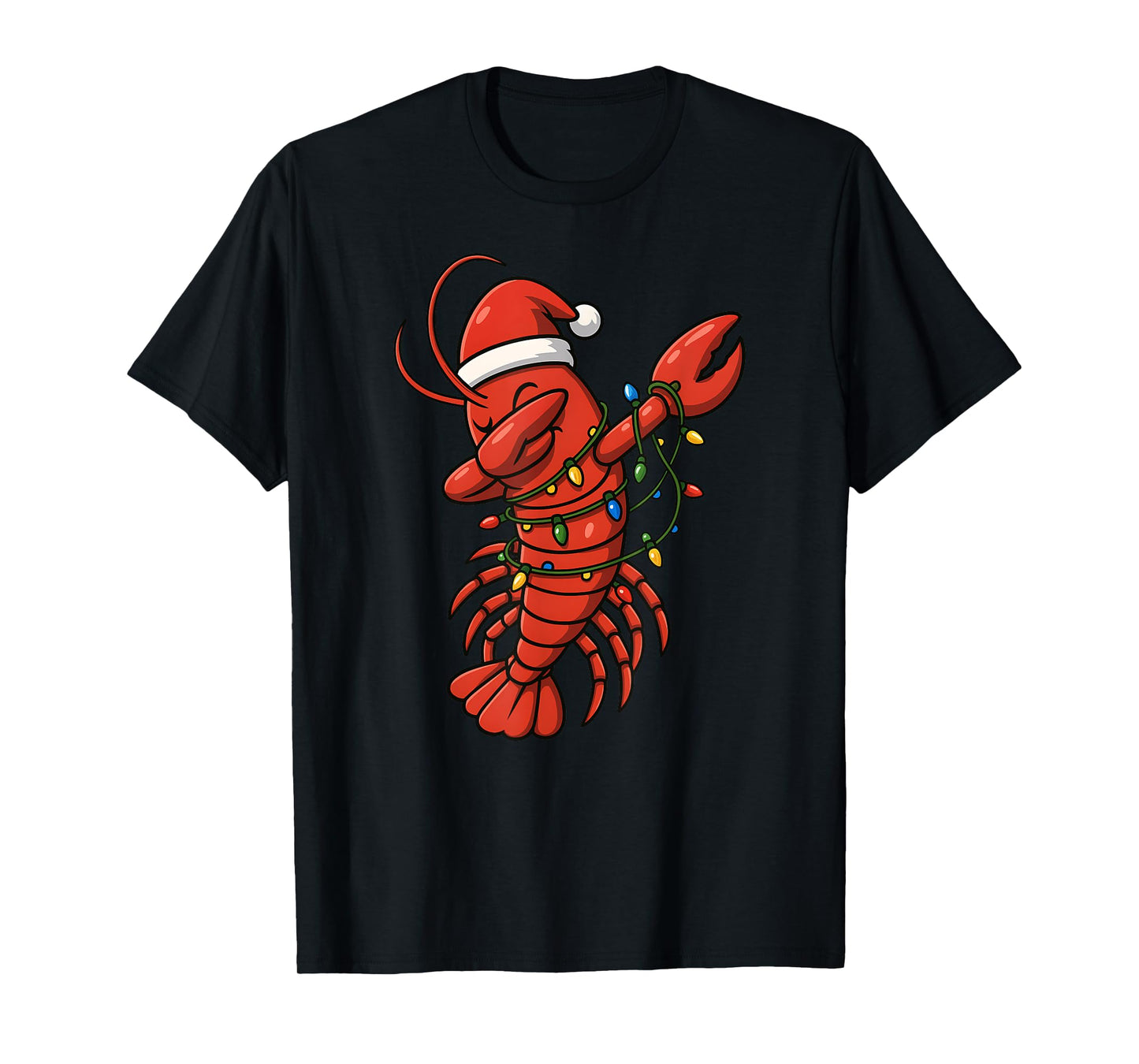Lobster Dabbing Merry Christmas Santa Hat Xmas Boys Girls T-Shirt