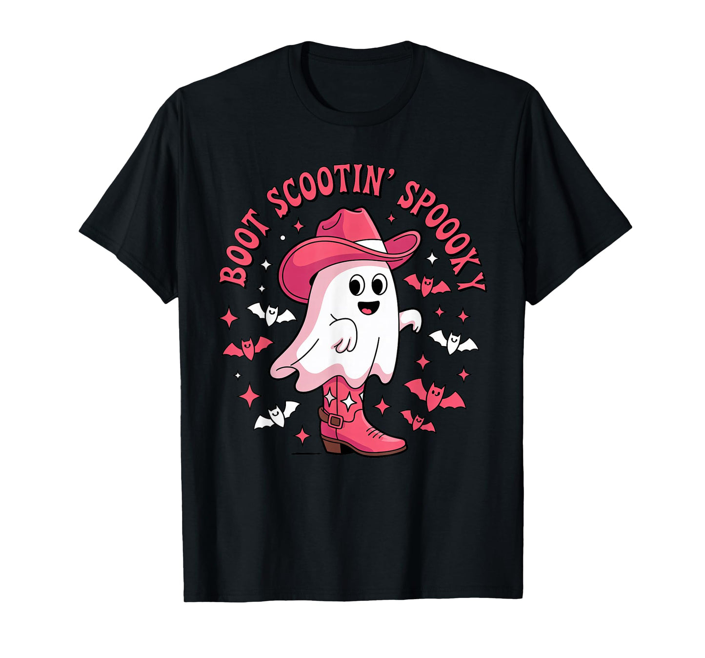 Funny Boot Scootin Spooky Ghost Costume Kids Boys Halloween T-Shirt