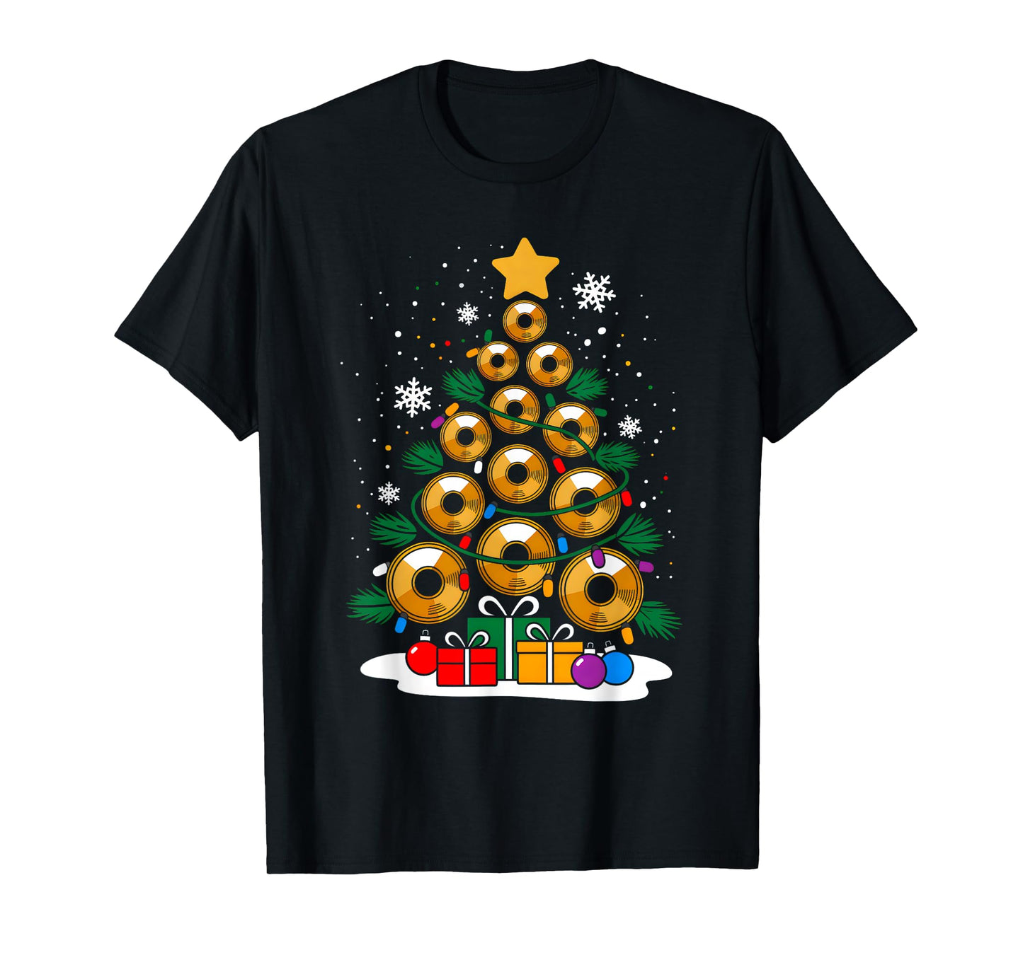Christmas Dj Player Xmas Tree Funny Music Lover Santa T-Shirt