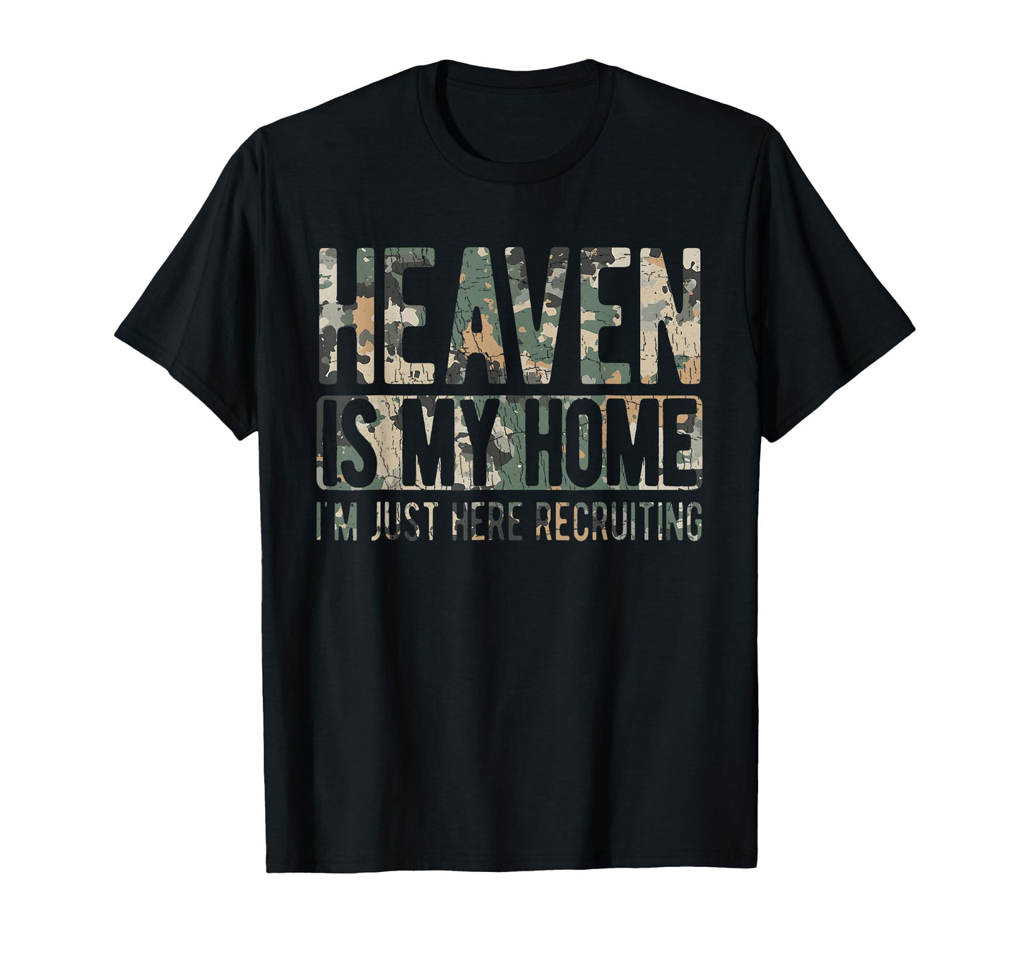 Vintage Camo Heaven Is My Home Religious Christian Camo T-Shirt