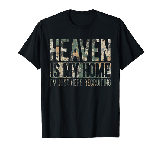 Vintage Camo Heaven Is My Home Religious Christian Camo T-Shirt