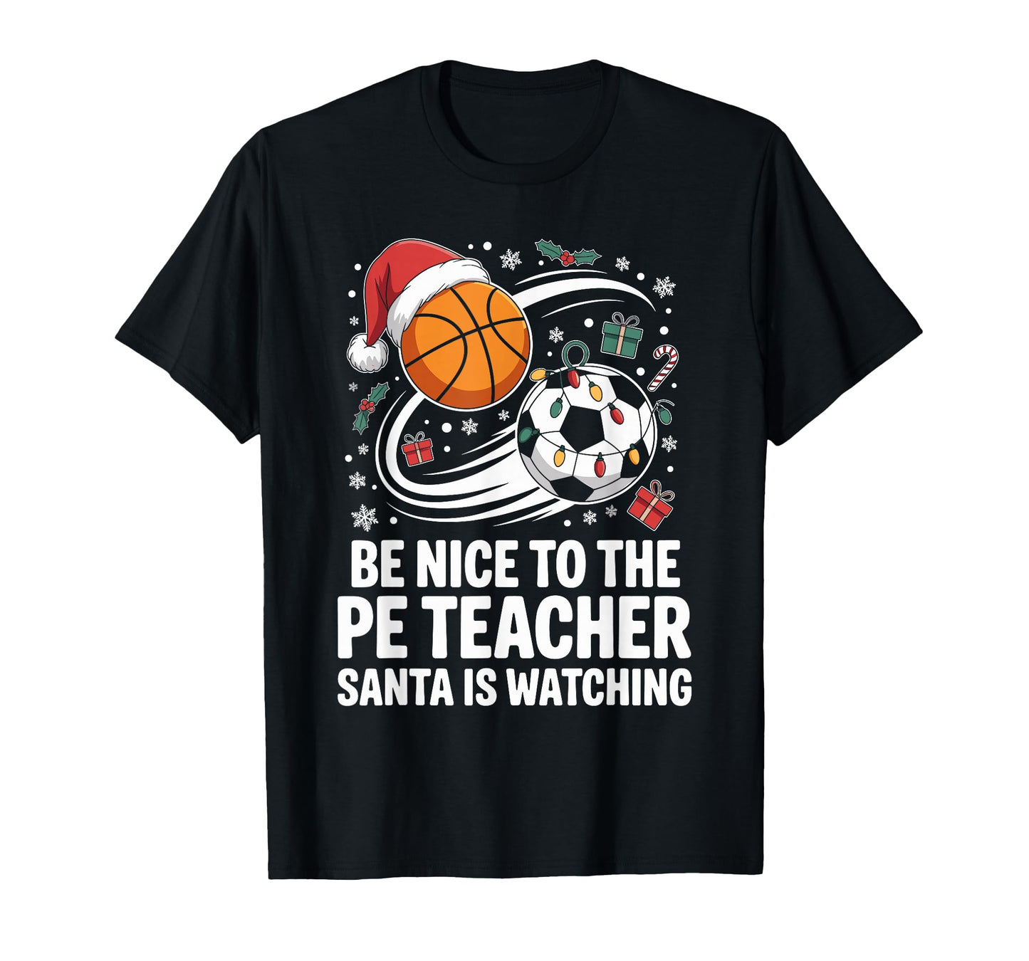 Funny PE Teacher Christmas Physical Education Xmas T-Shirt