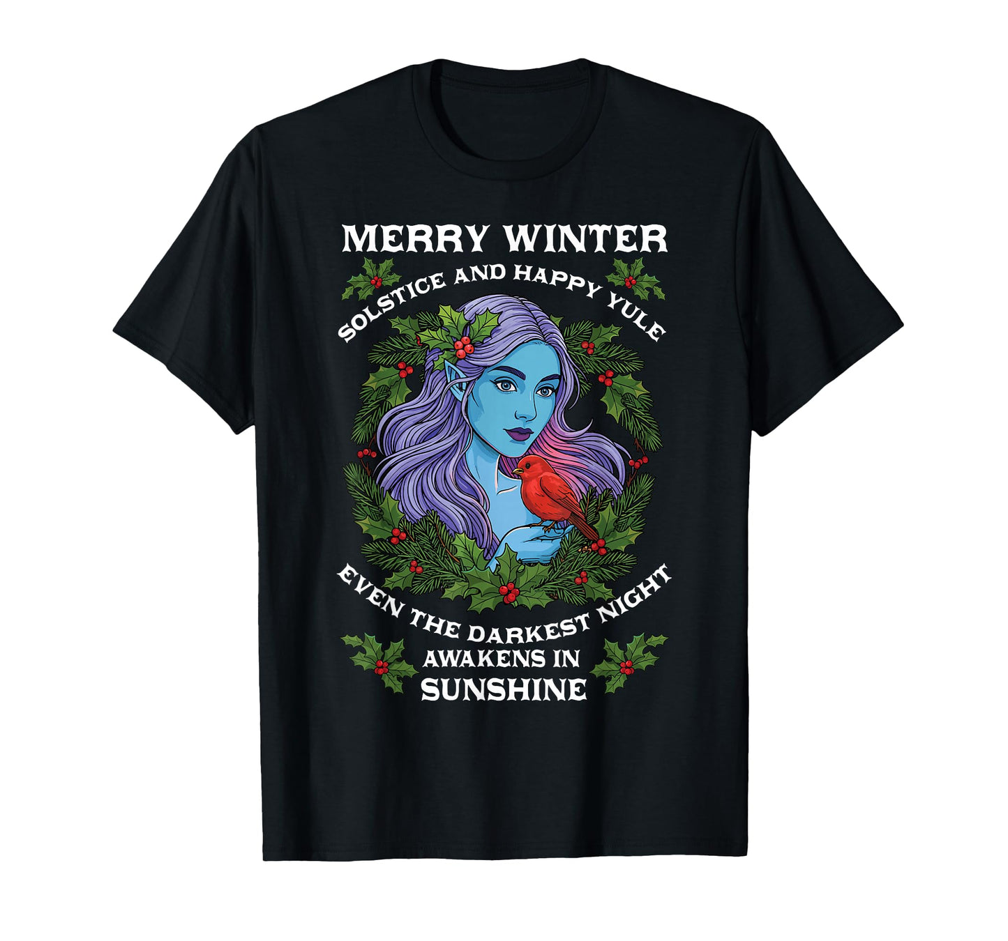 Merry Winter Solstice and Happy Yule Nordic Christmas T-Shirt