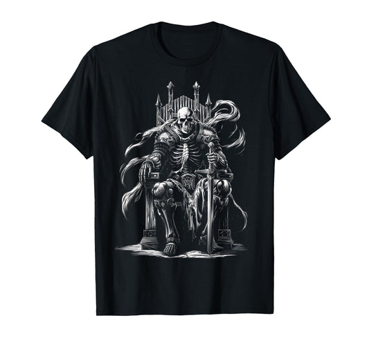 Halloween Skeleton Shirt Men Funny Skeleton King Halloween T-Shirt