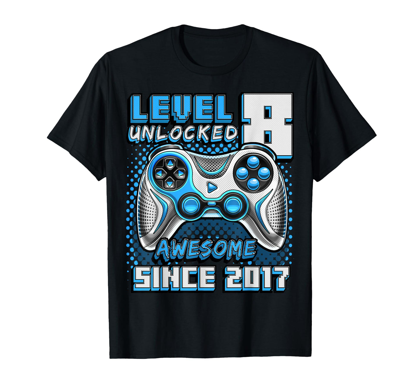 8th Birthday Boy Level 8 Gamer 8 Year Video Game Party T-Shirt