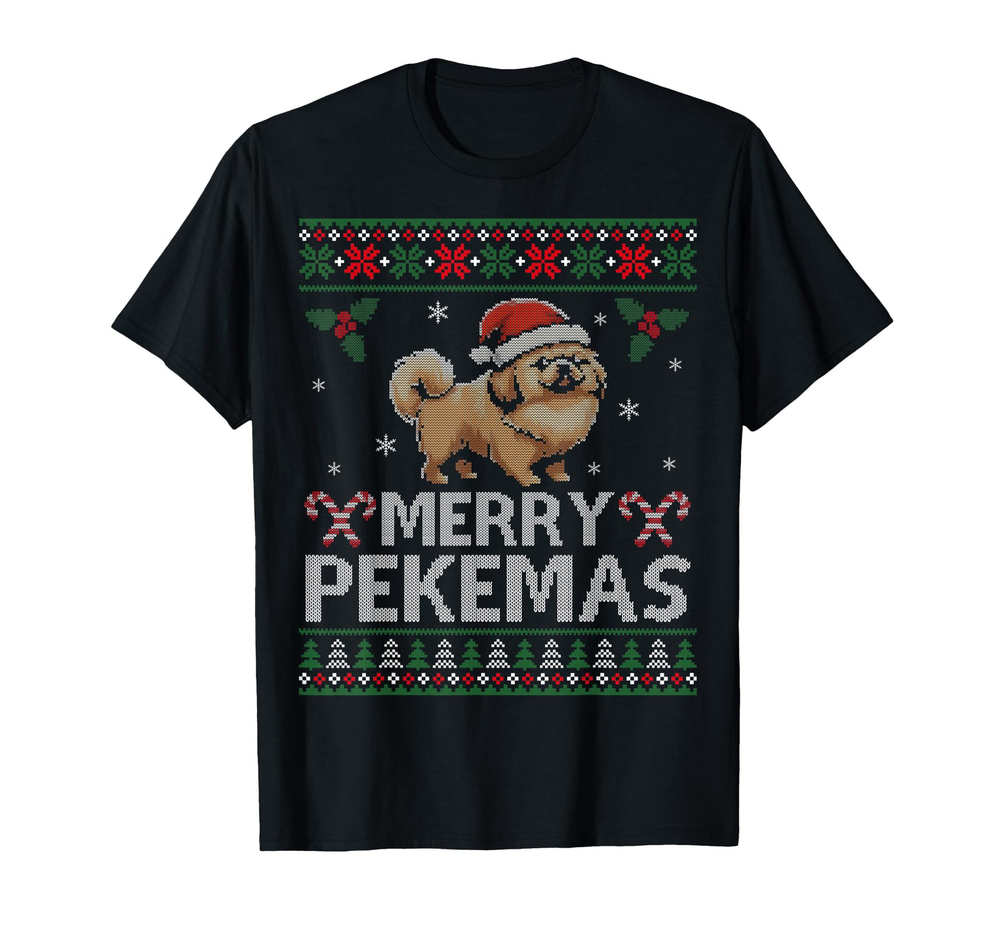 Pekingese Dog Lover Christmas Ugly Xmas Sweater Peke Gift T-Shirt