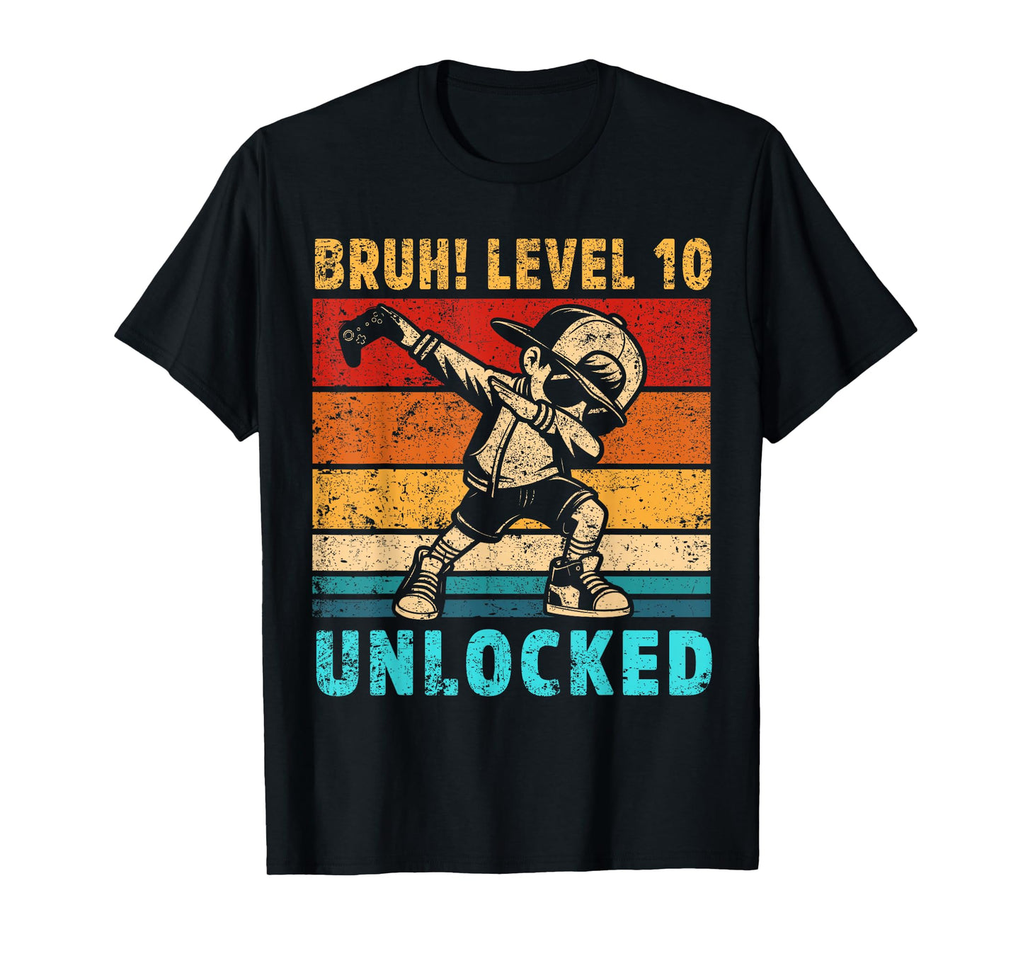 10 Year Old Birthday Dabbing Boy Bruh 10th level unlocked T-Shirt