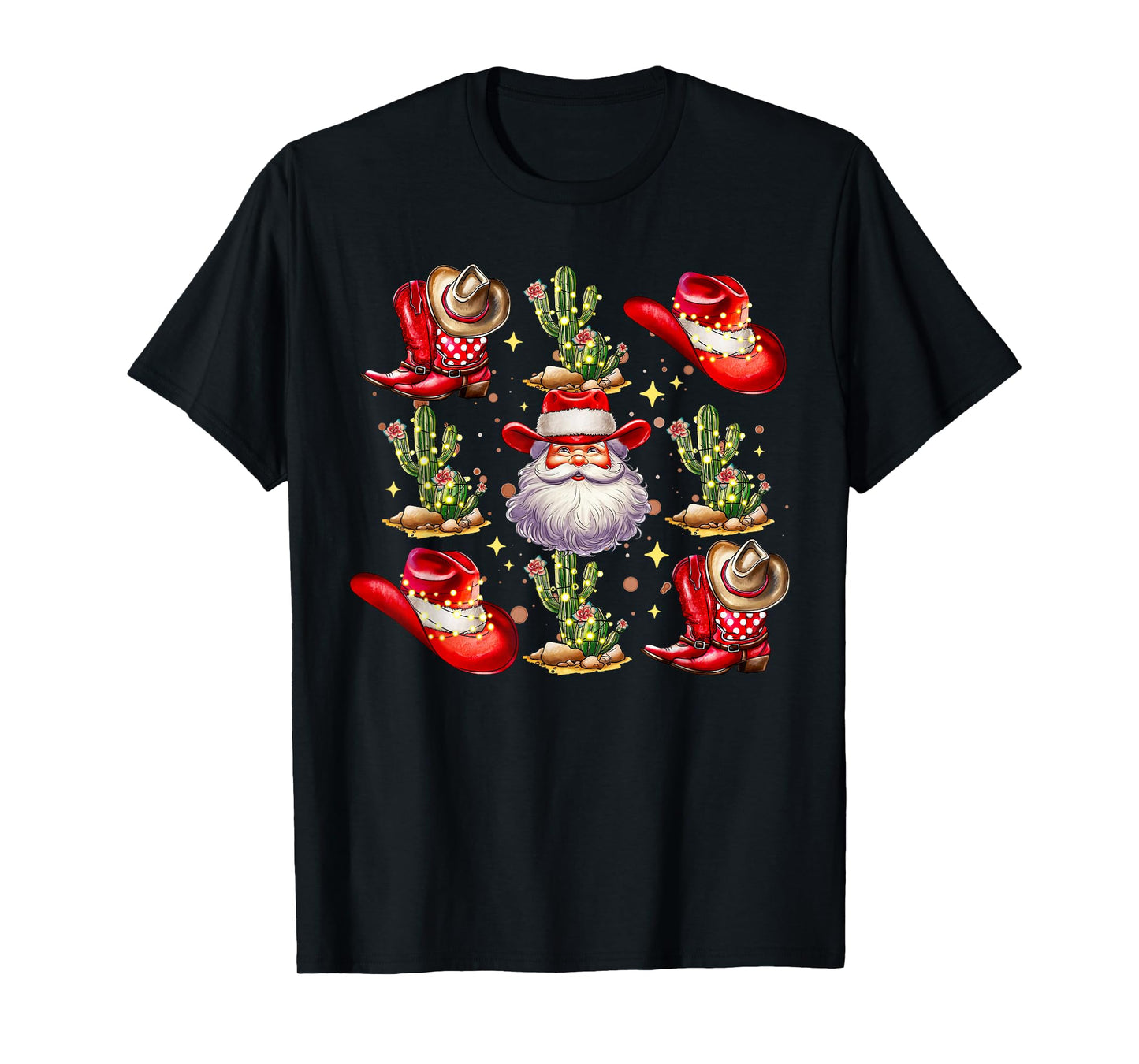 Western Christmas Santa Coquette Aesthetic Holiday T-Shirt