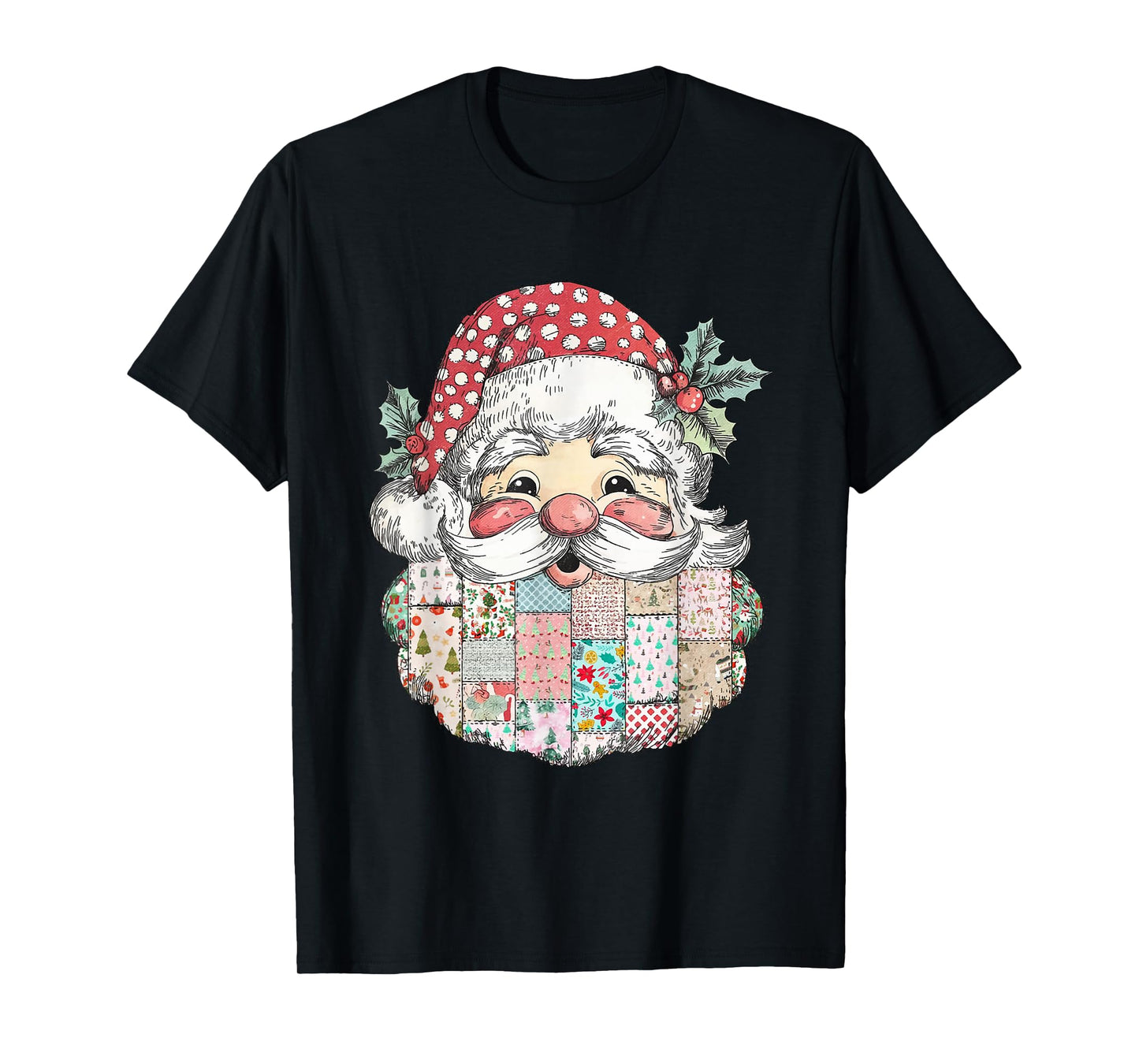Retro Funny Santa Claus Christmas Merry and Bright Cute Xmas T-Shirt