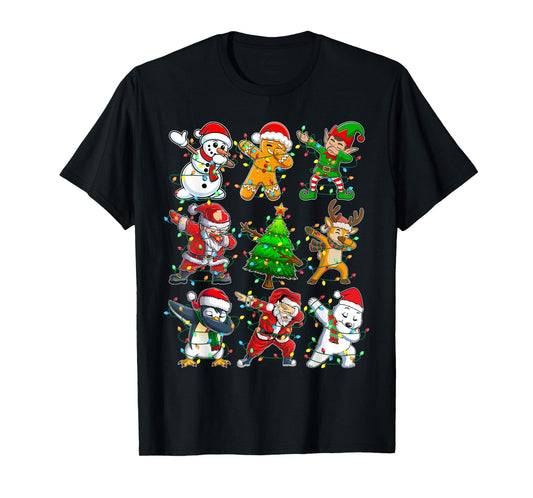 Dabbing Santa Elf Friends Christmas Dab Boys Girls Kids Xmas T-Shirt