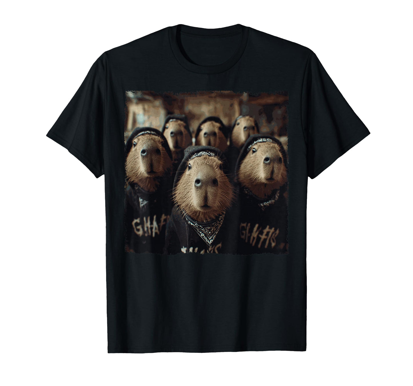 Funny Graphic Capybara Gangster Funny T-Shirt