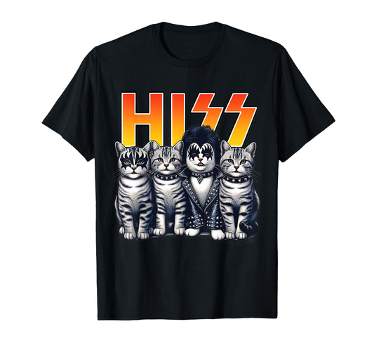 Cute Hiss Cats Rock Kittens Kitty Rocking Music Cat Lovers T-Shirt