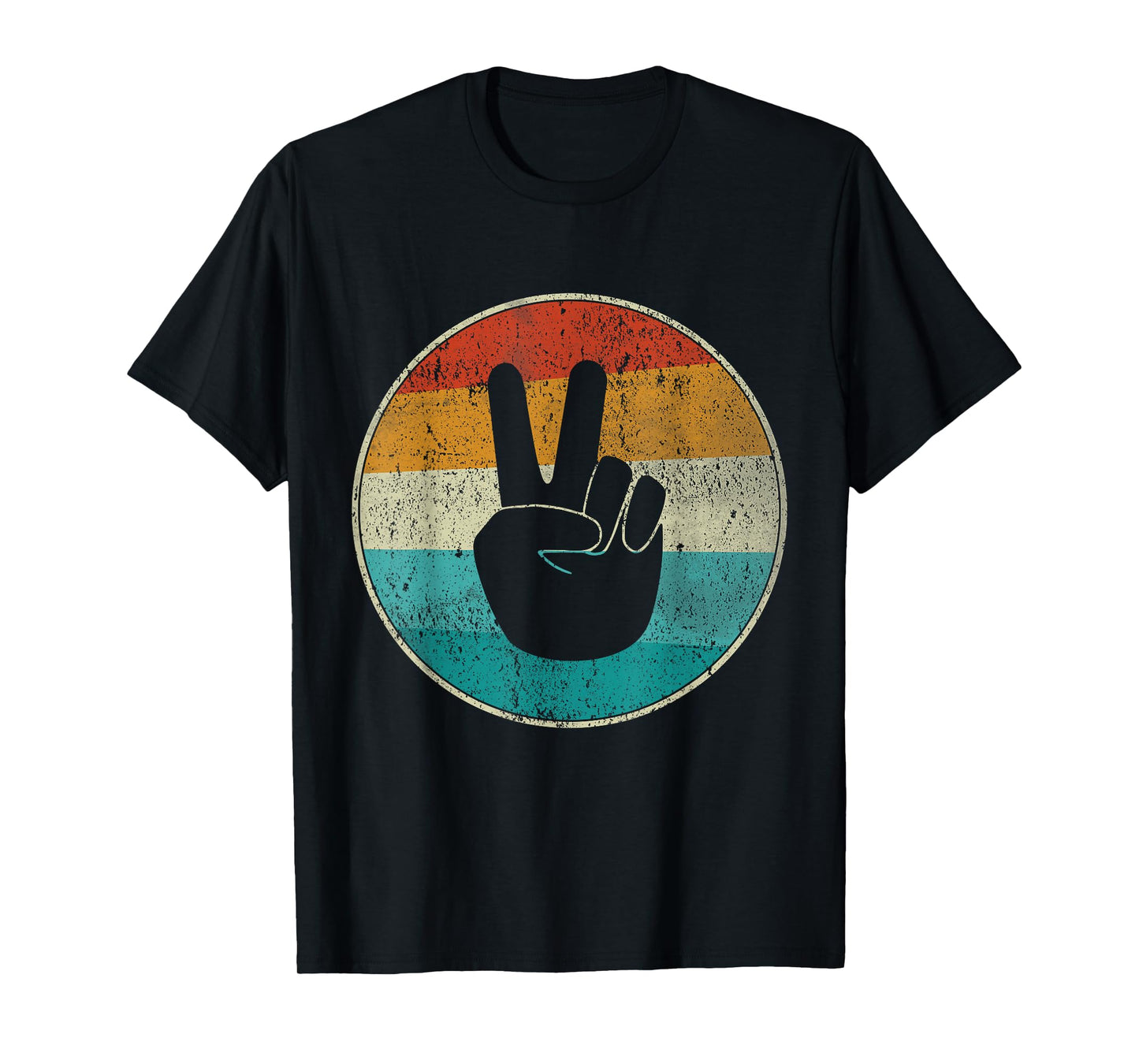 Retro Peace Sign V Fingers Vintage 60s 70s 80s Cool Graphic T-Shirt