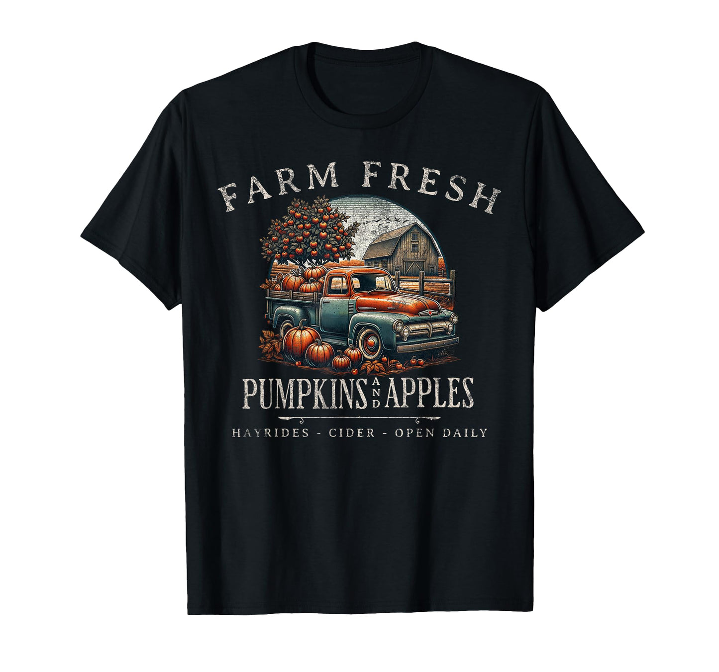 Farm Fresh Pumpkins Apple Orchard Pumpkin Patch Rustic Fall T-Shirt
