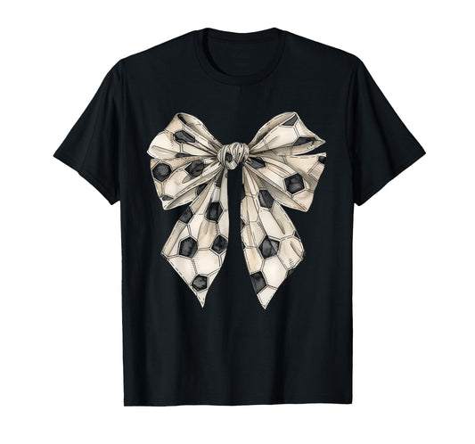 Vintage Soccer Bow Simple Soccer Mom Soccer Game Day T-Shirt