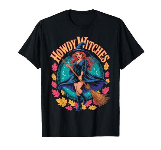 Howdy Witches Witch Halloween Costume Spooky Season Womens T-Shirt