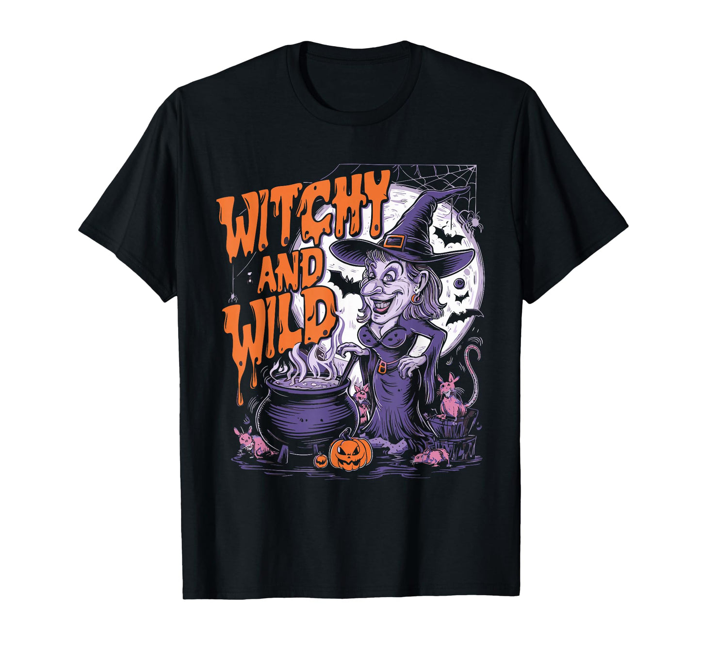Witchy and Wild Funny Halloween Witch T-Shirt