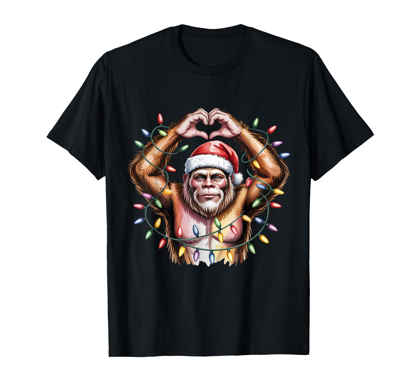Bigfoot Heart Christmas T-Shirt