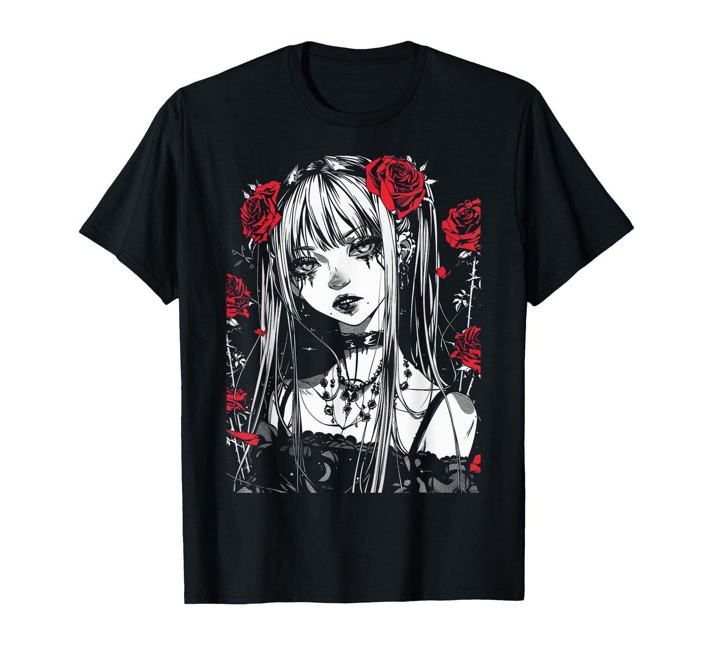 Anime Japanese Goth Cyberpunk City Feminine Art Aesthetic T-Shirt