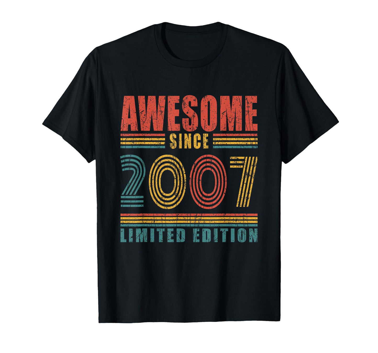 18th Birthday Awesome Since 2007 Vintage 18 Birthday T-Shirt