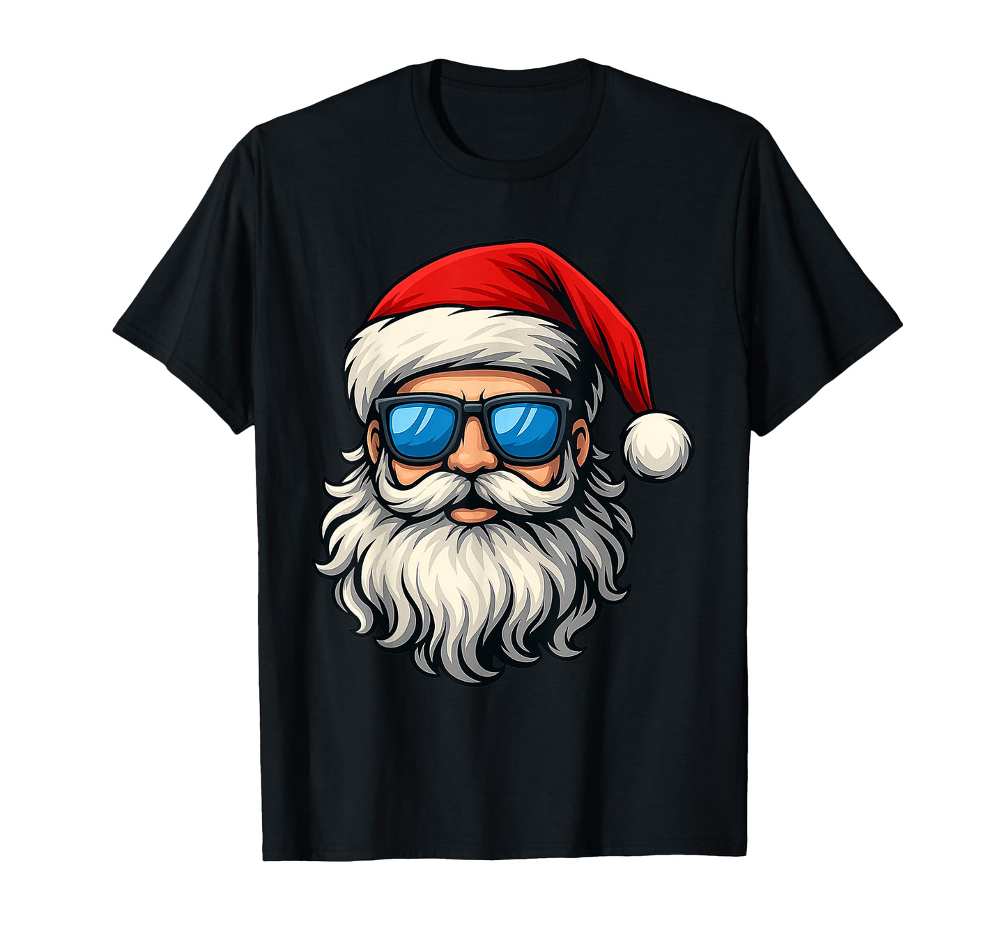 Santa Face Retro Sunglasses Christmas Shirts for Mens Boys T-Shirt