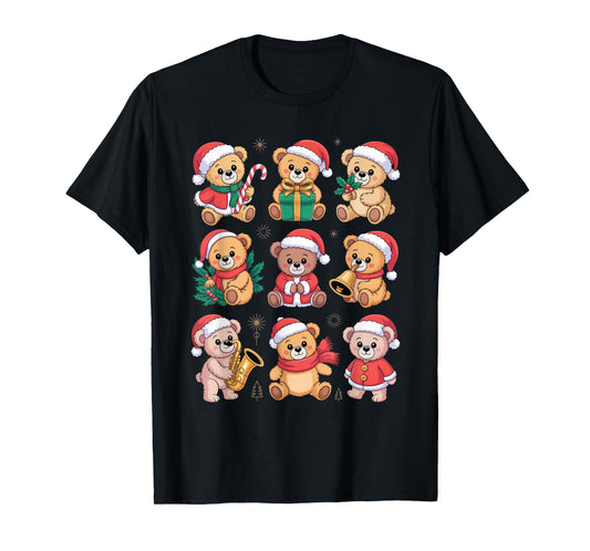Adorable Santa Bears Christmas Cheer for Kids and Festive T-Shirt