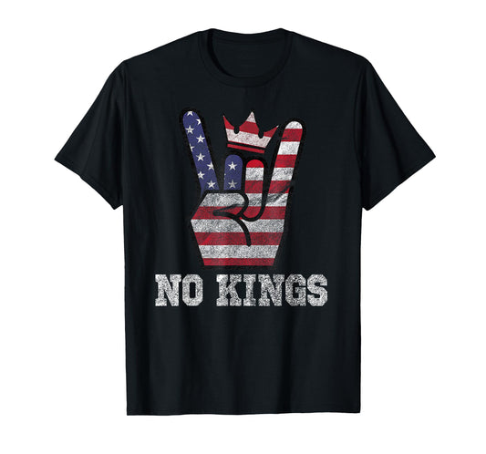No Kings Shirt 4th of July Vintage American Flag No Kings T-Shirt