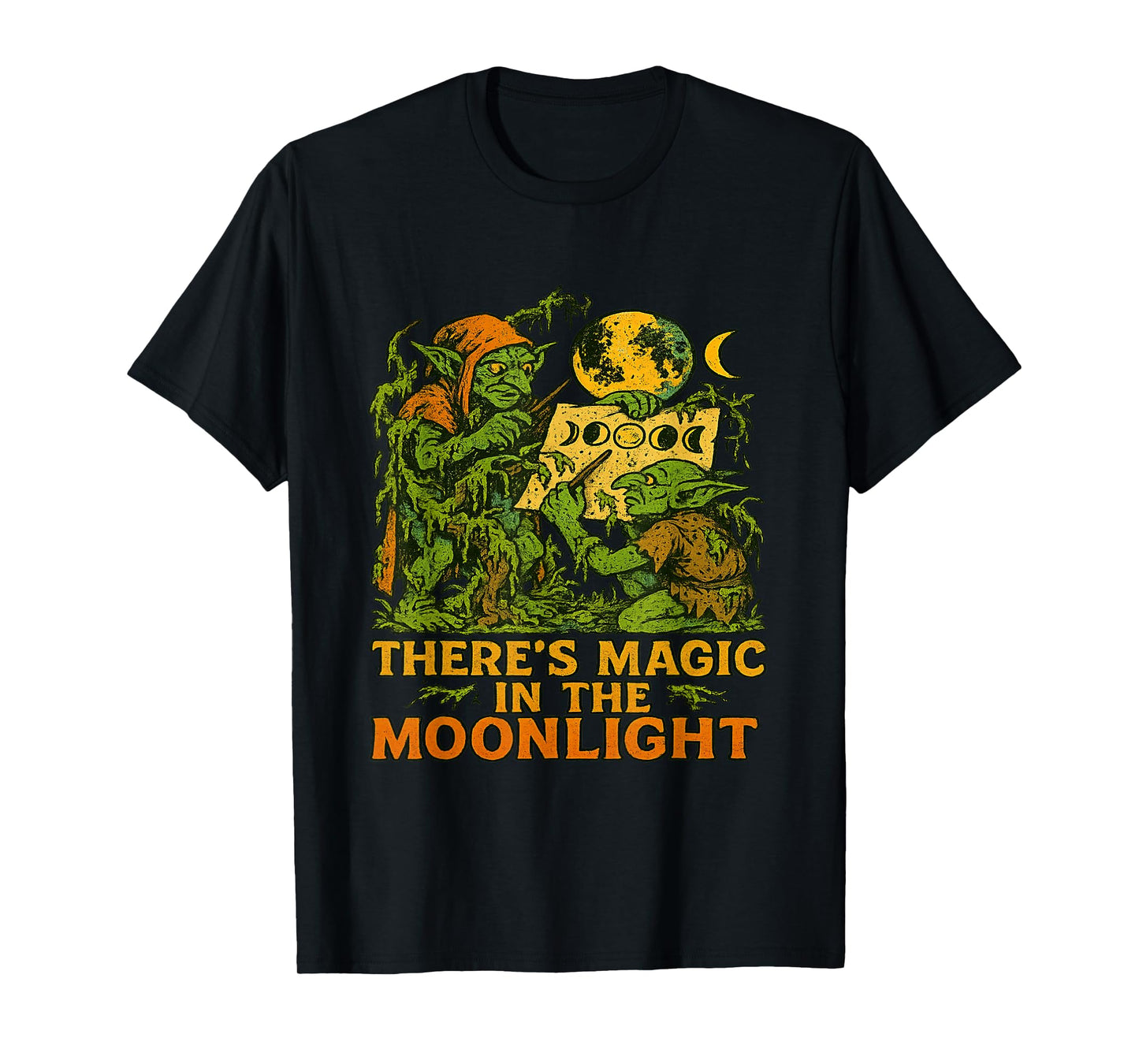 Goblincore Moon Phase Lunar Spirit Magic Scene Moonlight T-Shirt