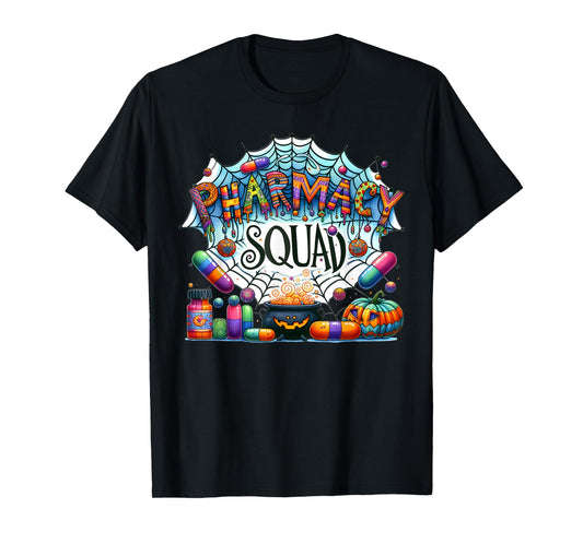 Funny Pharmacy Squad Technician Pumpkin Halloween T-Shirt