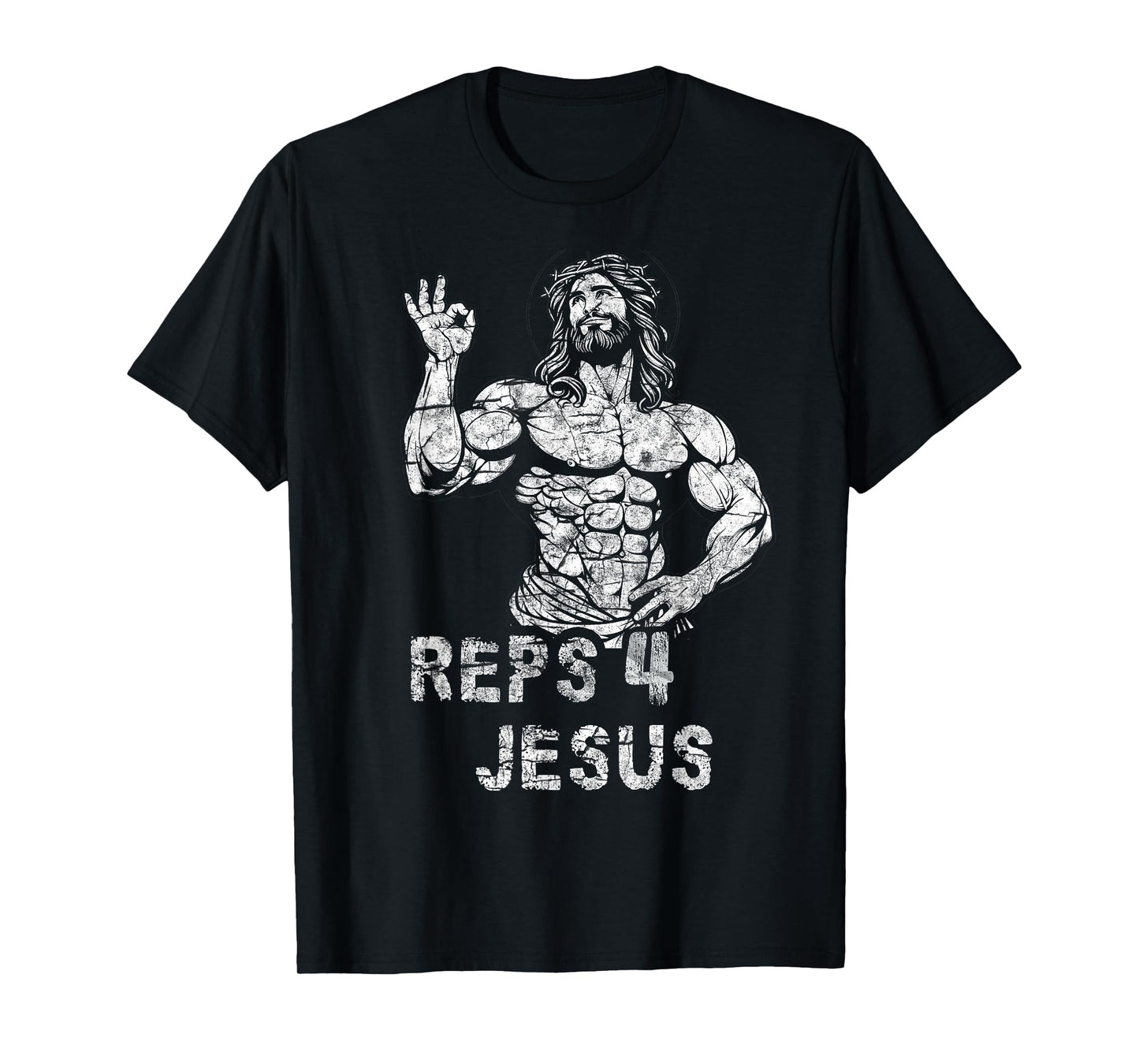 Funny Christian Reps 4 Jesus Funny Workout Bodybuilding Gym T-Shirt