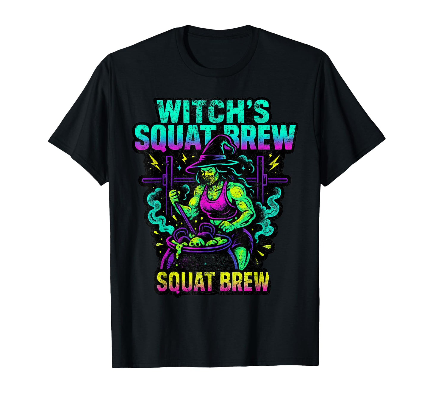 Witches Squat Brew Leg Day Glutes Old School 90's Retro Gym T-Shirt