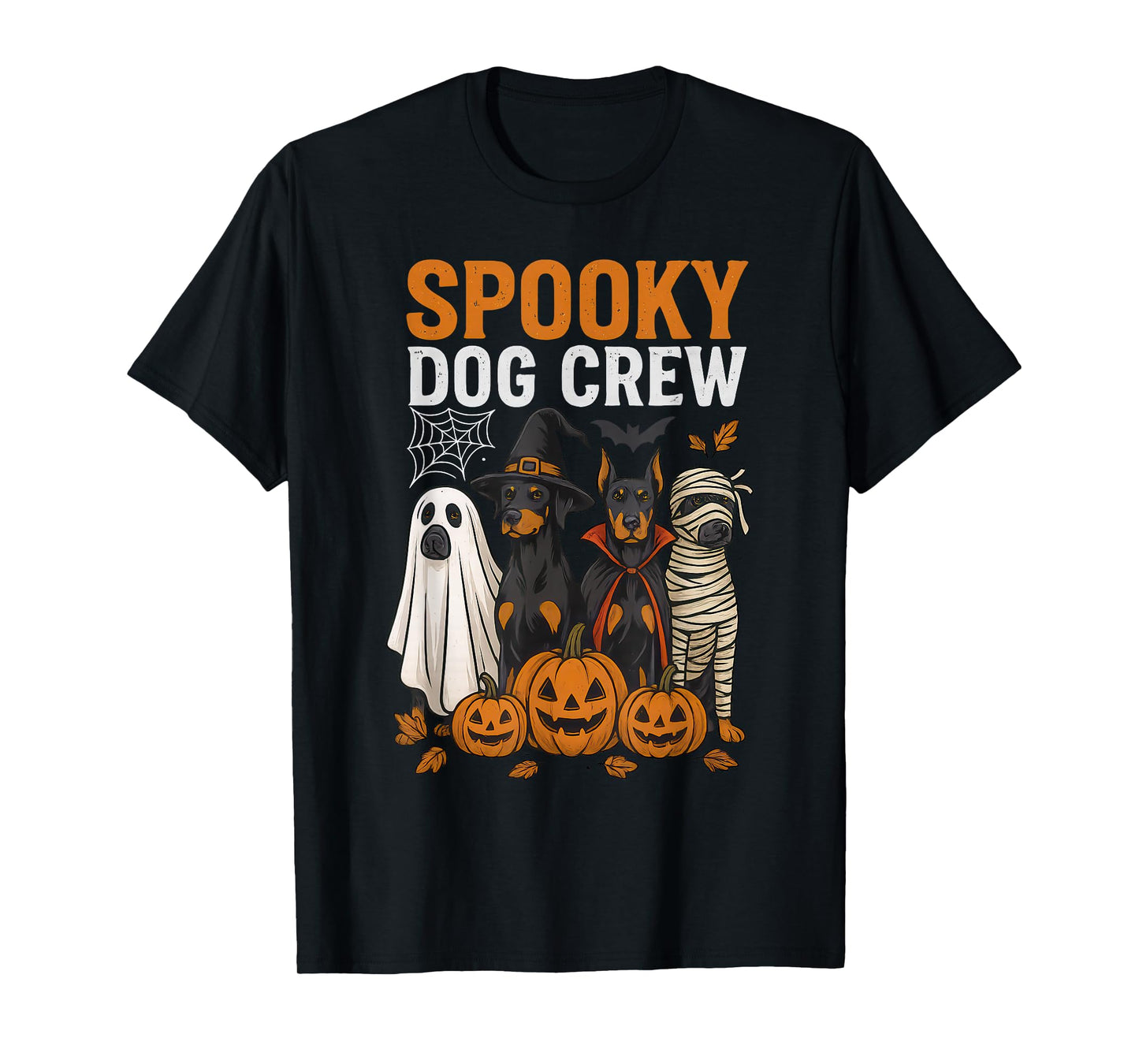 Spooky Dog Crew Halloween Costume Pumpkin Ghost T-Shirt