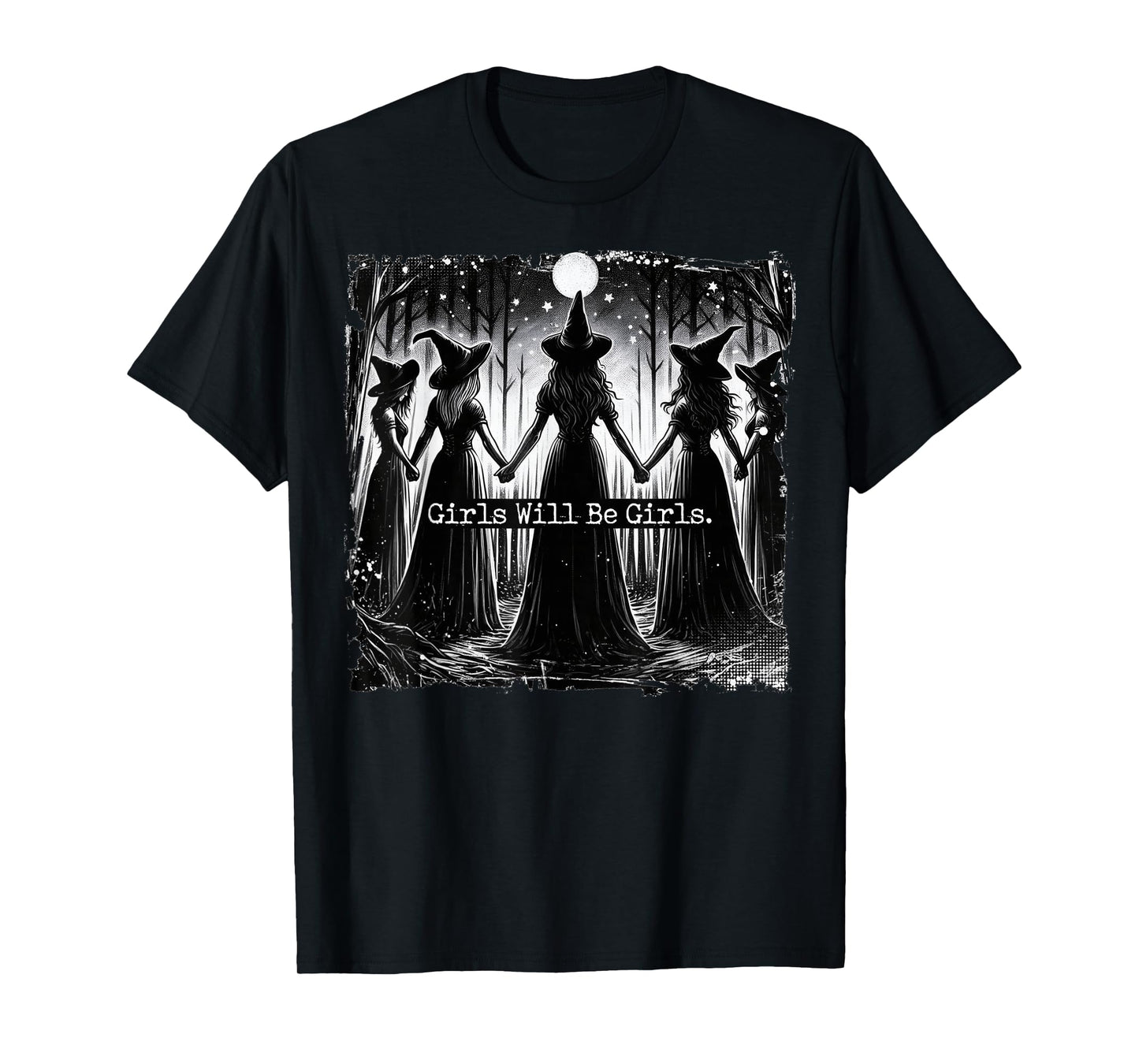 Halloween Spooky Witch Girl Will Be Girls Feminist Women T-Shirt