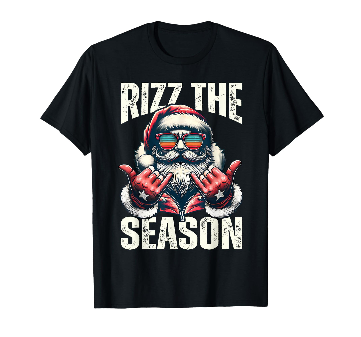 Rizz The Season Santa Sunglasses Christmas Pajamas Holiday T-Shirt