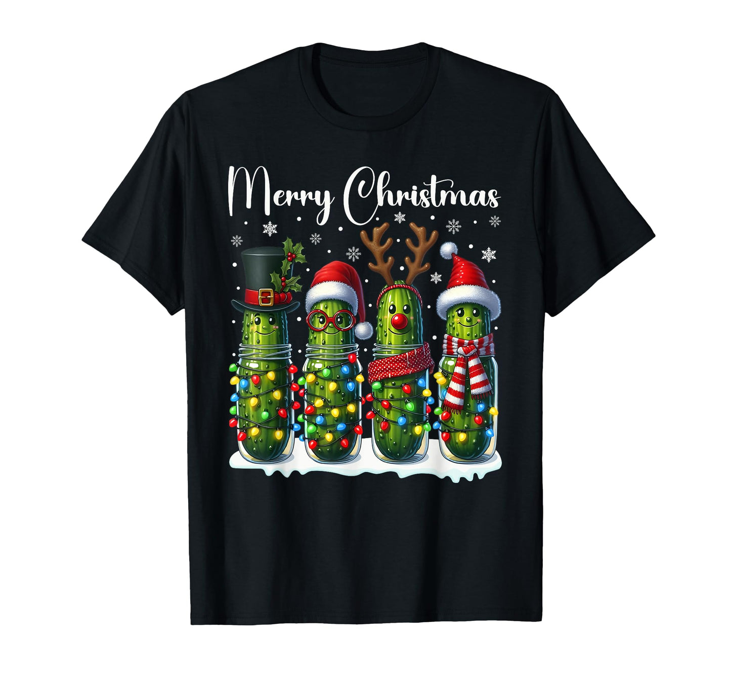 Funny Cucumbers Christmas Pajama Holiday Outfit Pickles T-Shirt