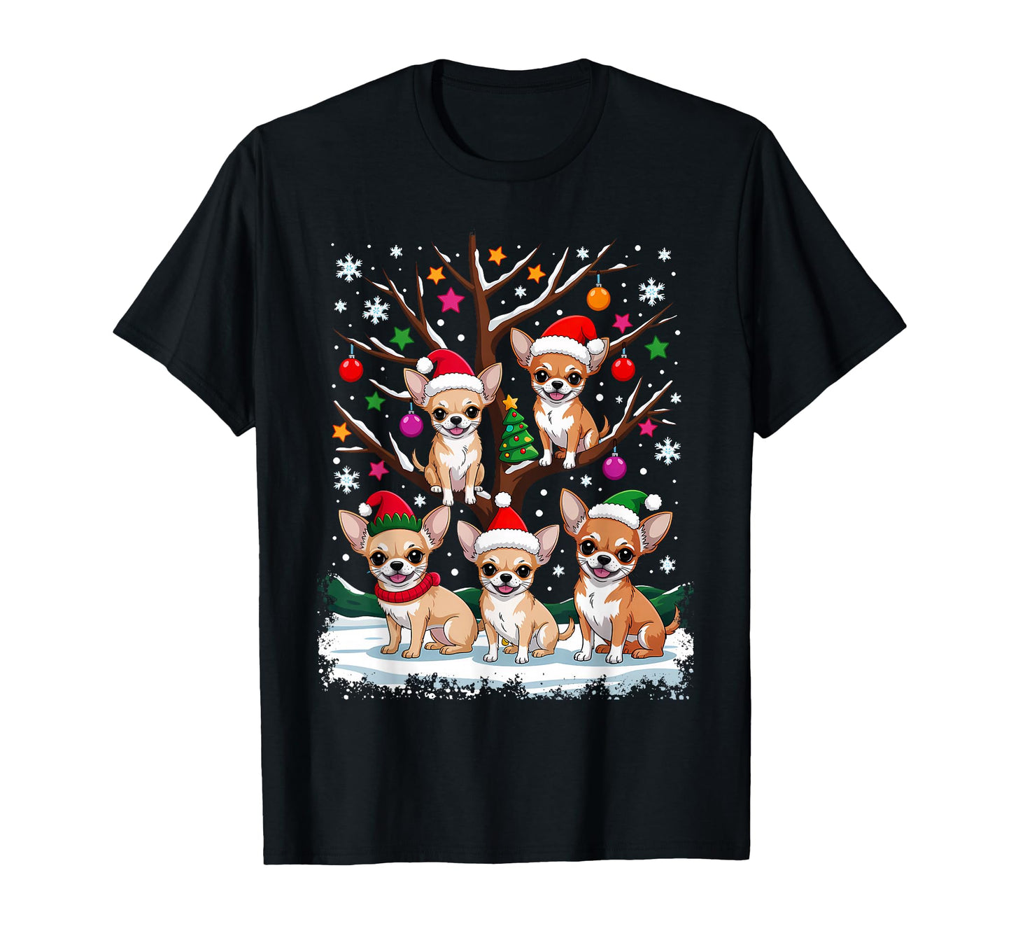 Christmas Chihuahua On Tree Santa Dog Lover T-Shirt