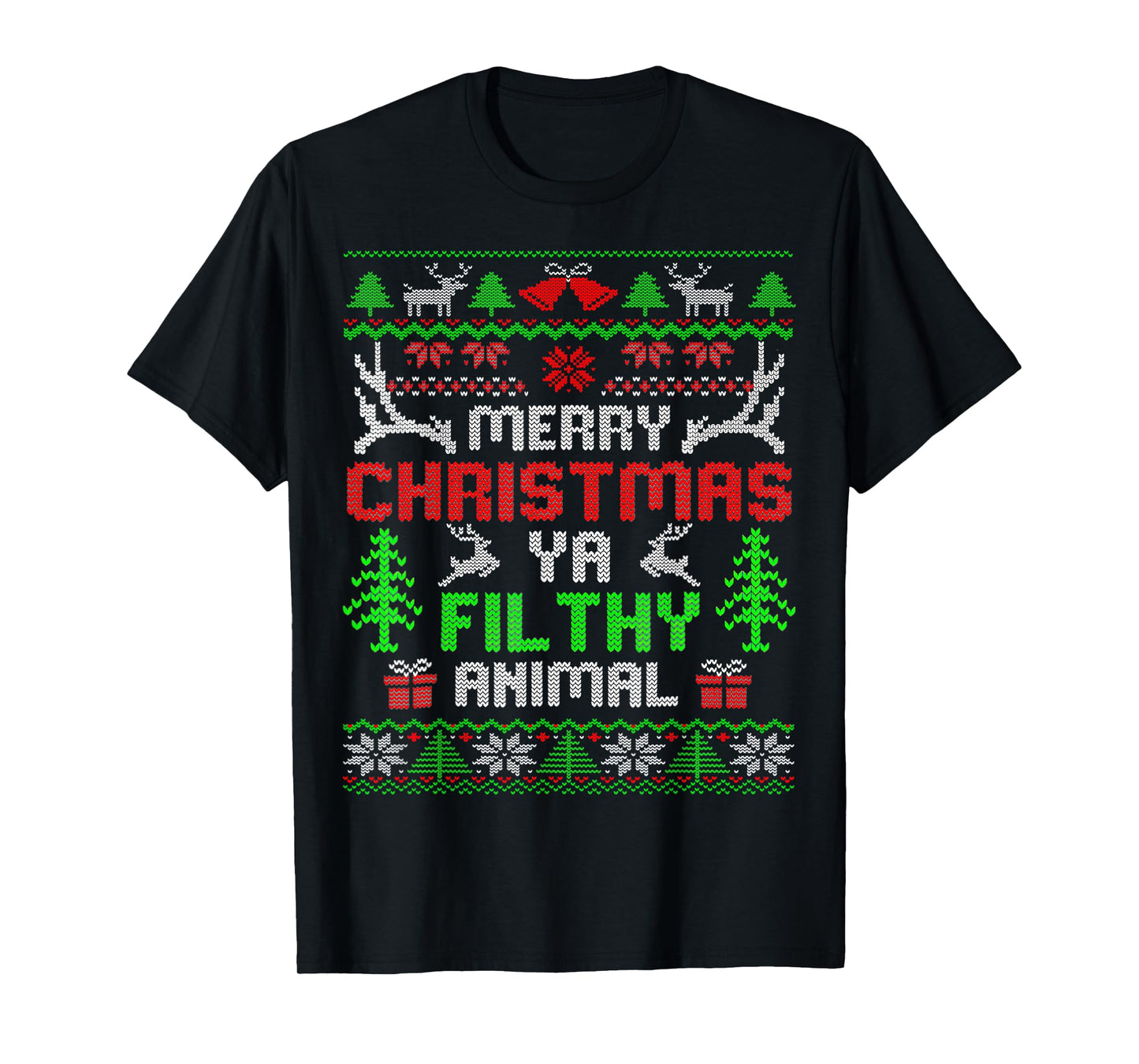 Merry Christmas Animal Filthy Ya Xmas Pajama T-Shirt