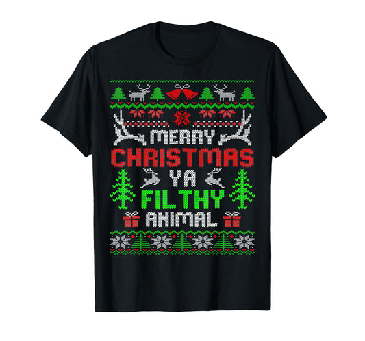 Merry Christmas Animal Filthy Ya Xmas Pajama T-Shirt