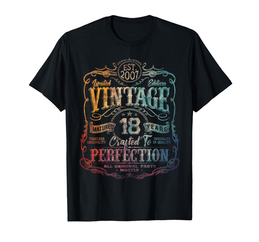 Vintage 2007 Limited Edition Shirt 18 year old 18th Birthday T-Shirt