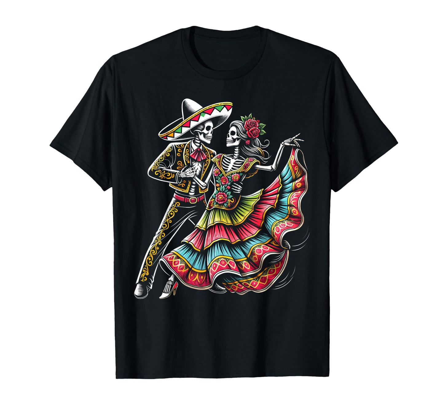 Dia De Los Muertos Skeletons Dancing Mexican Day Of Dead T-Shirt