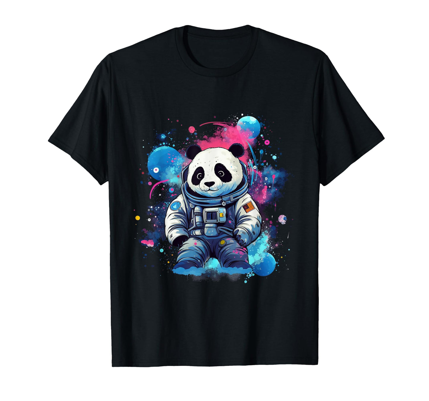 Panda Astronaut Floating Through Outer Space Pandas T-Shirt