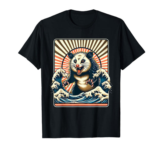 Opossum Japan Sun Wave Vintage Possum Monster T-Shirt