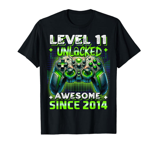 11th Birthday Boy Level 11 Gamer 11 Year Video Game Party T-Shirt