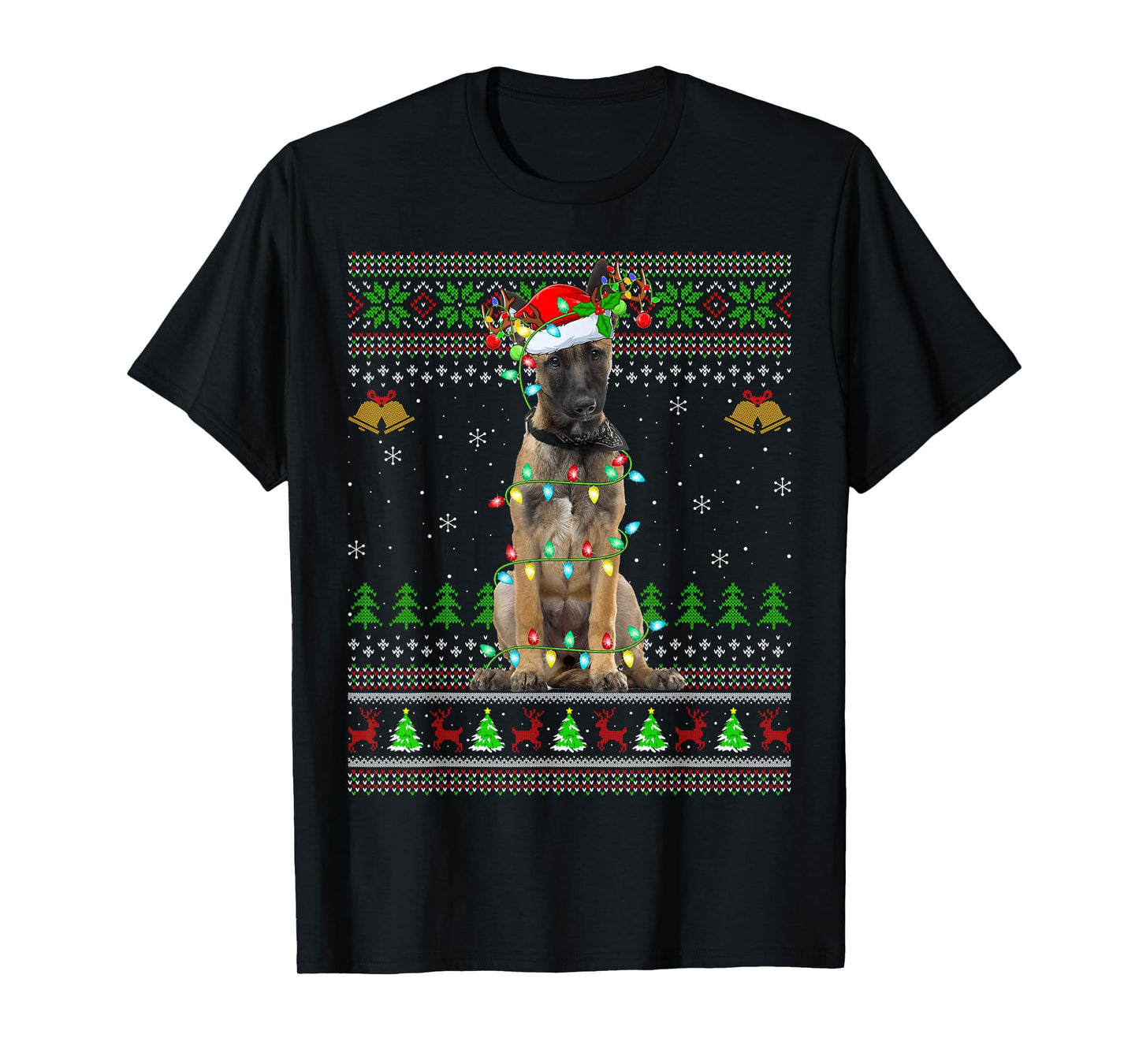 Belgian Malinois Dog Ugly Christmas Sweaters Holiday Xmas T-Shirt