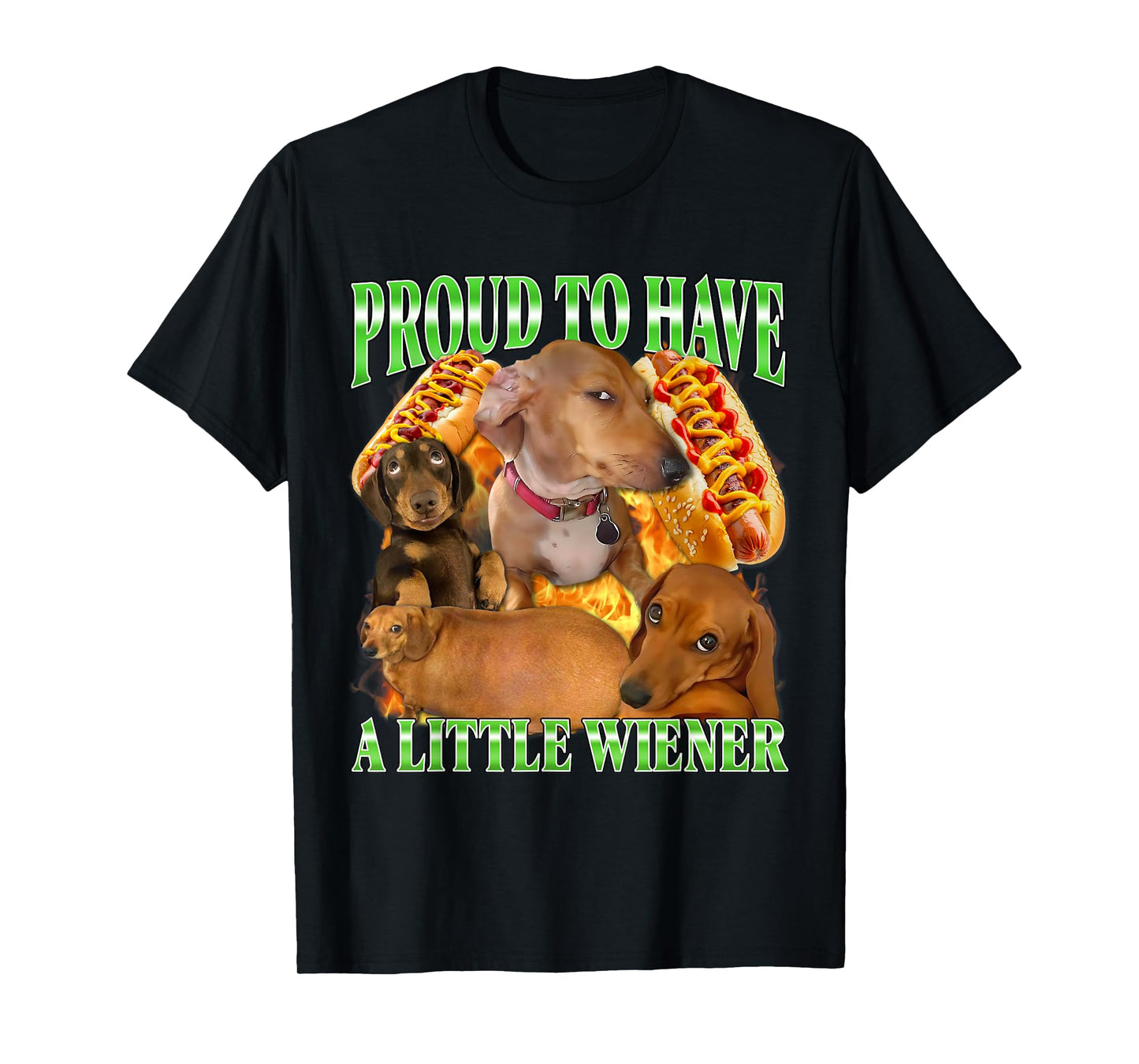Proud to Have A Little Wiener Funny Offensive Dachshund Dog T-Shirt