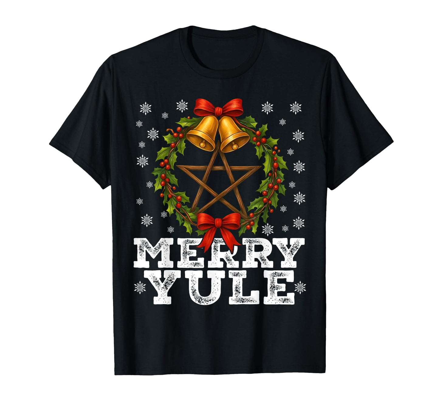 Merry Yule Wreath Winter Solstice Merry Christmas Women Men T-Shirt