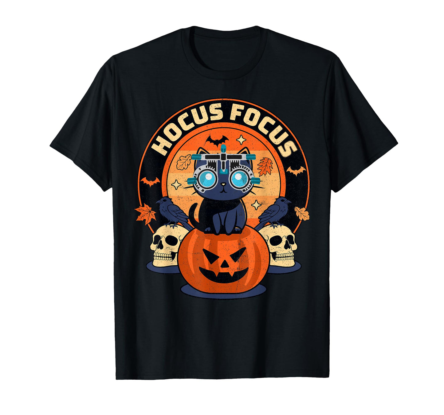 Hocus Focus Optometry Halloween Optometrist Eye Doctor Cat T-Shirt