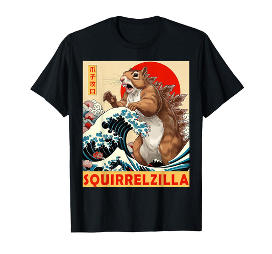 Squirrel Japanese Art Funny Squirrel Gifts For Men Women Kid T-Shirt