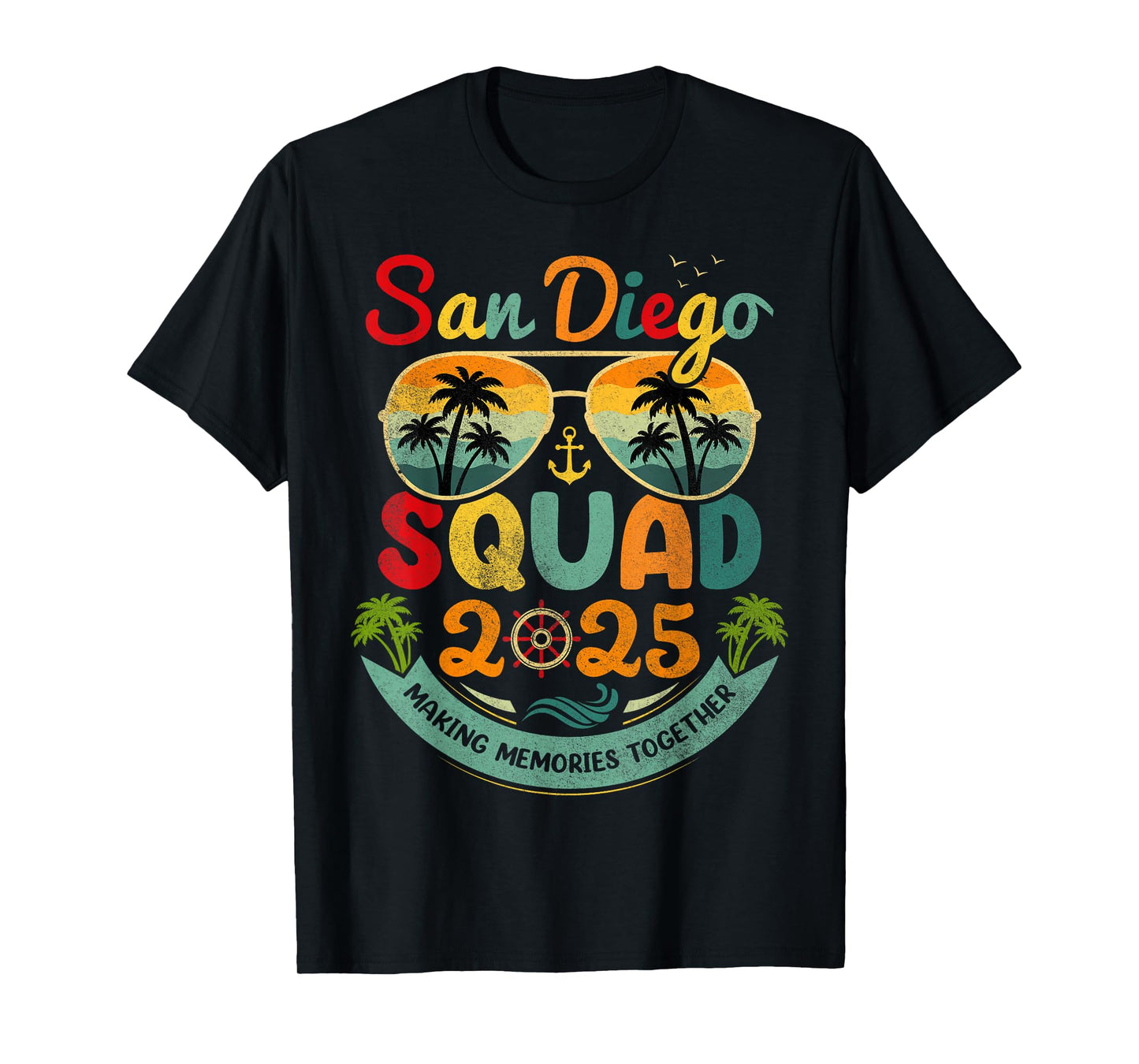 San Diego Squad 2025 Beach Vacation Vintage San Diego Group T-Shirt
